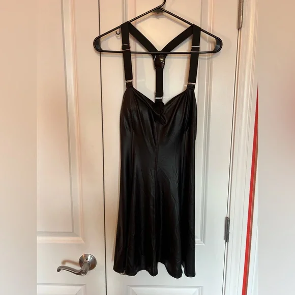 faux leather halter dress Marella Halterneck Faux Leather Maxi Dress Wine main image 0